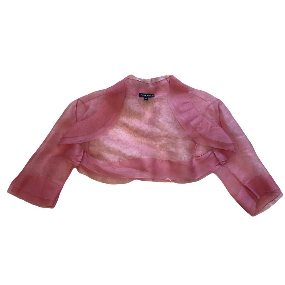 Pilar Rossi Pink Sheer Cropped Bolero Jacket